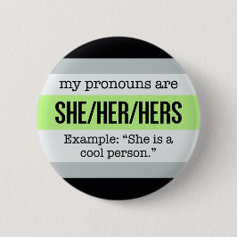 Sie/ihre Pronomina - Agender Flagge Button