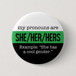 Sie/ihre Pronomina - Neutrois Flagge Button