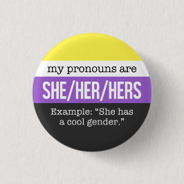 Sie/ihre Pronomina - Nonbinary Flagge Button