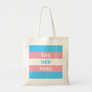 Sie/ihre Pronos Transgender Flag Budget Tasche