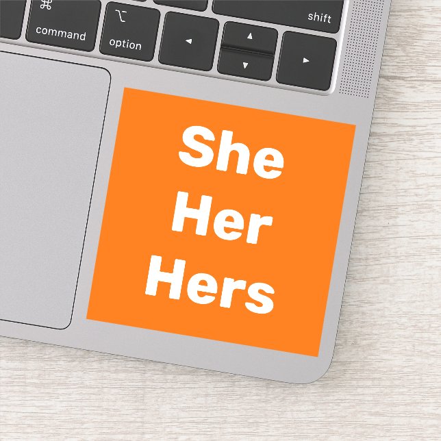 Sie ihre Pronouns Vinyl Sticker (Detail)