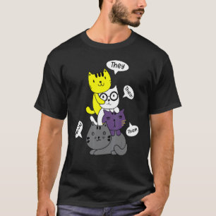 Sie Ihre Sie Miau Katzen Pronomen Lgbtq Nonbinär T-Shirt