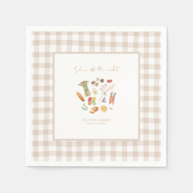 Sie ist abgemeldet Floral-Bridal-Shower Serviette (Vorderseite)