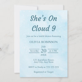 Sie ist auf Cloud 9 Dreamy Sky Blue Brautparty Einladung