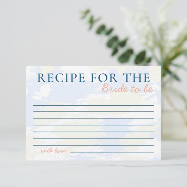 Sie ist auf Cloud 9 Rezept für Bride Brautparty Begleitkarte (Stehend Vorderseite)