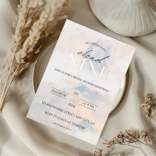 Sie ist auf Cloud 9 Rose Gold Elegantes Brautparty Folieneinladung