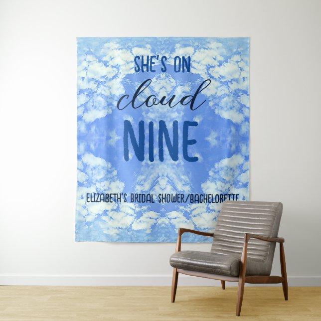 Sie ist auf Cloud Nine! Brautparty/Bachelorette Wandteppich (Beispiel)