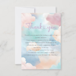 Sie ist auf Cloud Nine Pastellfarben Brautparty Dankeskarte