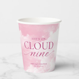 Sie ist auf Cloud Nine Pink Brautparty Pappbecher