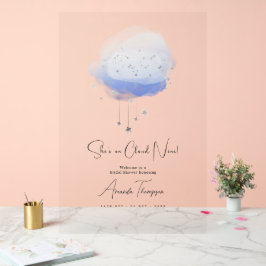 Sie ist auf Wolke 7 Brautparty Willkommen Acrylschild
