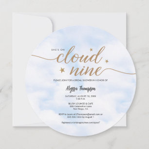 Sie ist auf Wolke 9 Traumhafte Bridal Shower Wolke Einladung