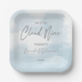 Sie ist auf Wolke neun Brautparty Pappteller