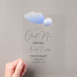 Sie ist auf Wolke sieben Brautparty Clear Acryleinladungen