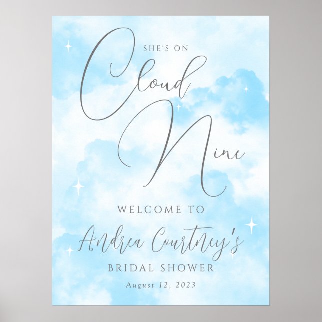 Sie ist auf Wolke Sieben Traumhafte blaue Hochzeit Poster (Vorne)