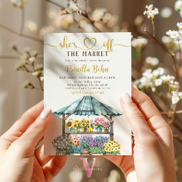 Sie ist außerhalb des Marktes Blume Bridal Dusche  Einladung