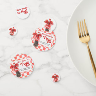Sie ist bereit, das Baby Shower zu platzen Konfetti
