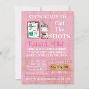 Sie ist bereit, den Shots Nursing Abschluss zu nen Einladung