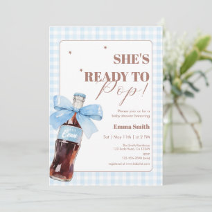 Sie ist bereit, die blaue Limonade-Baby-Party plat Dankeskarte