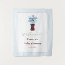 Sie ist bereit, die blaue Limonade-Baby-Party plat