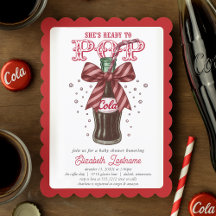 Sie ist bereit, die Cola-Flasche Baby Shower zu sp