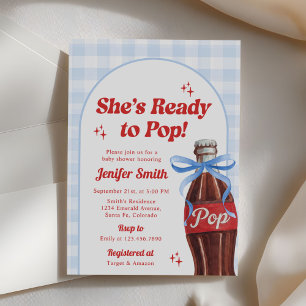 Sie ist bereit, die Soda-Baby-Party platzen zu las Einladung