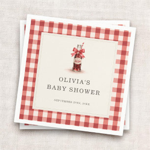 Sie ist bereit für die Soda Gingham Baby Shower Pa Serviette