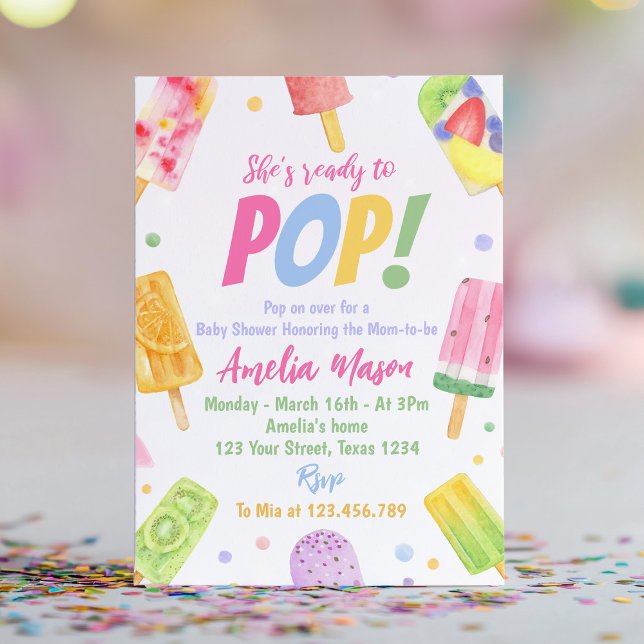 Sie ist bereit für Pop Kinderdusche Einladung Pops (Von Creator hochgeladen)