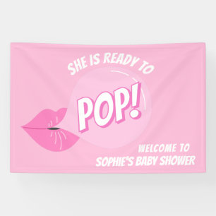 Sie ist bereit, Kaugummi-Mädchen-Baby-Party zu pla Banner