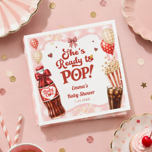 Sie ist bereit, Limonade Gingham-Baby-Party zu spr Serviette