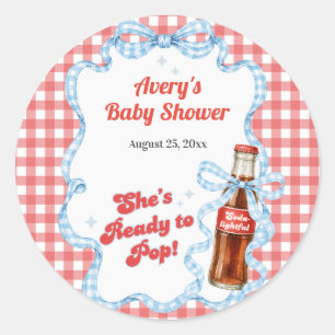 Sie ist bereit, Pop-Soda-Baby-Party Junge Runder Aufkleber