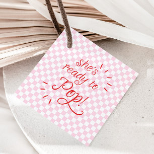 Sie ist bereit, Rosa & Rot Kariert zu platzen Geschenkanhänger