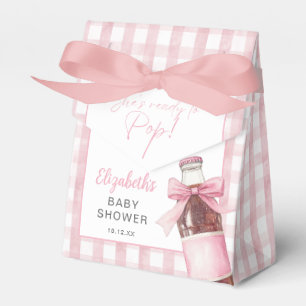 Sie ist bereit, rosa Schleifen-Baby-Party zu platz Geschenkschachtel