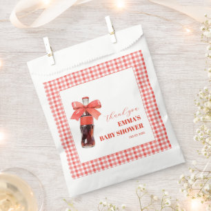 Sie ist bereit, rotes Brause-Baby-Shower zu knalle Geschenktütchen