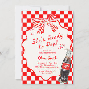 Sie ist bereit, rotes Soda-Baby-Shower zu sprudel Einladung