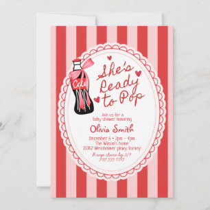Sie ist bereit, Soda-Baby-Shower zu platzen Einladung