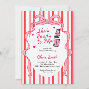Sie ist bereit, Soda-Mädchen-Baby-Party zu platzen Einladung