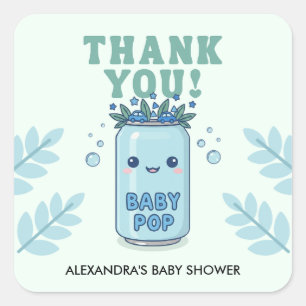 Sie ist bereit zu platzen Baby Shower Blau Boho Da Quadratischer Aufkleber