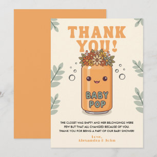 Sie ist bereit zu platzen Baby Shower Boho Orange  Dankeskarte