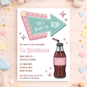 Sie ist bereit zu platzen! Diner, Soda-Thema-Baby- Einladung