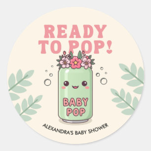 Sie ist bereit zu poppen Baby Shower Aufkleber Boh