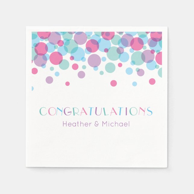 Sie ist bereit zum Pop Baby Shower Polka Dots Serviette (Vorderseite)