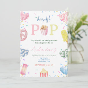 Sie ist bereit zum Pop der Girl-Baby-Dusche Einladung