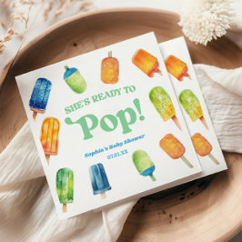 Sie ist bereit zum Pop einer Blue Popsicle Baby Du Serviette