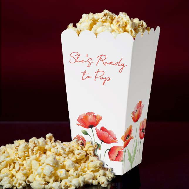 Sie ist bereit zum Pop Poppy Blume Spring Baby Dus Geschenkschachtel (She's Ready To Pop Poppy Flower Spring Baby Shower Favor Boxes
)