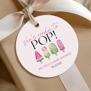 Sie ist bereit zum Pop! Popsicle Baby Dusche Geschenkanhänger