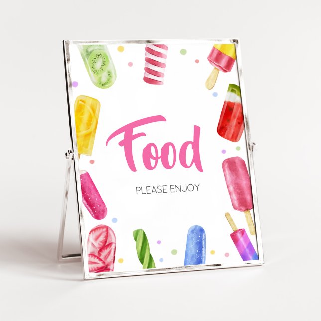 Sie ist bereit zum Pop von Babydusche. Poster (Popsicle Baby Shower Food Sign)