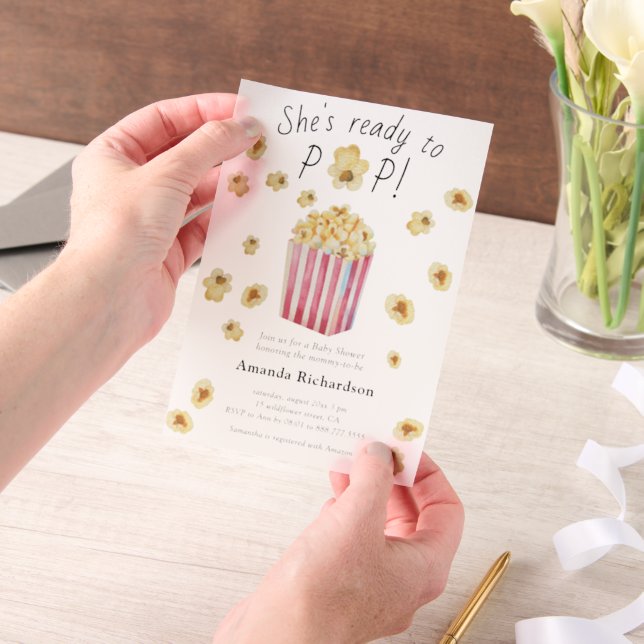 Sie ist bereit zum Pop Watercolor Popcorn Babydusc (Handgehalten)