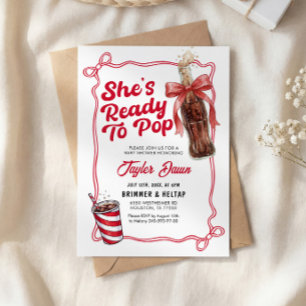 Sie ist bereit zur Pop-Einladung Baby Shower Einladung