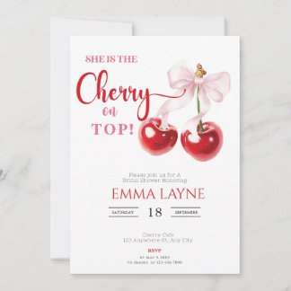 Sie ist Cherry on Top Coquette Brautparty In Einladung