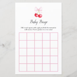 Sie ist das Cherry On Top Baby Dusche Bingo Spiel